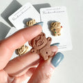 Tiny teddy clay pin