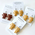Tiny teddy clay earrings