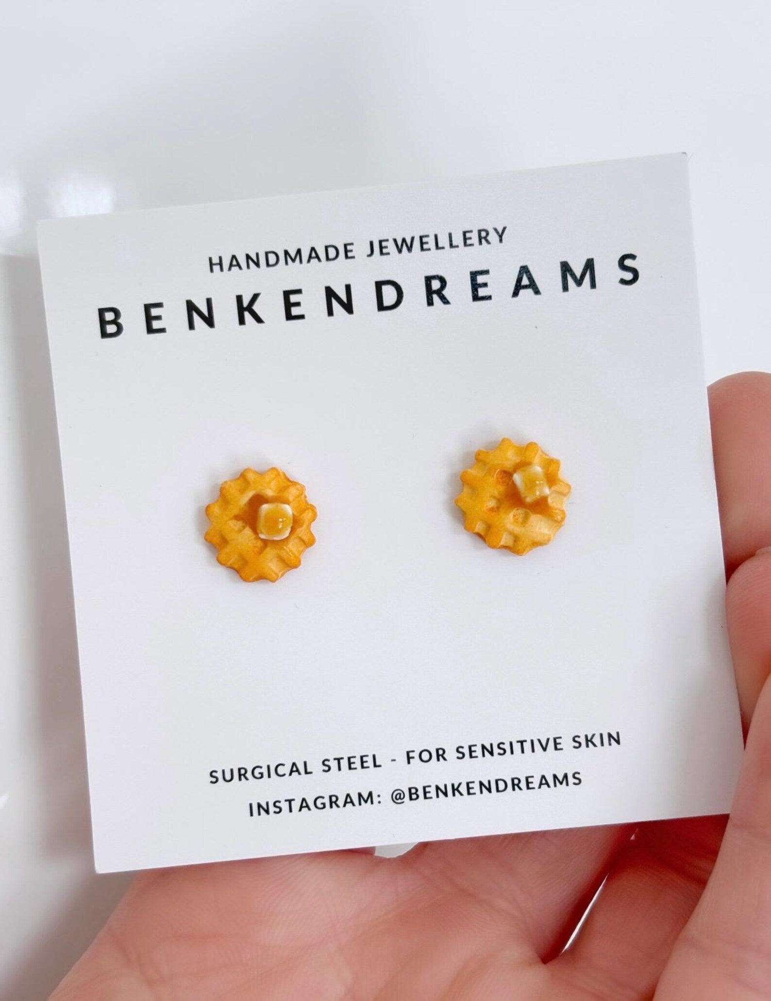 Mini Waffle Earrings