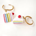 Mini Rainbow Cake Slice earrings