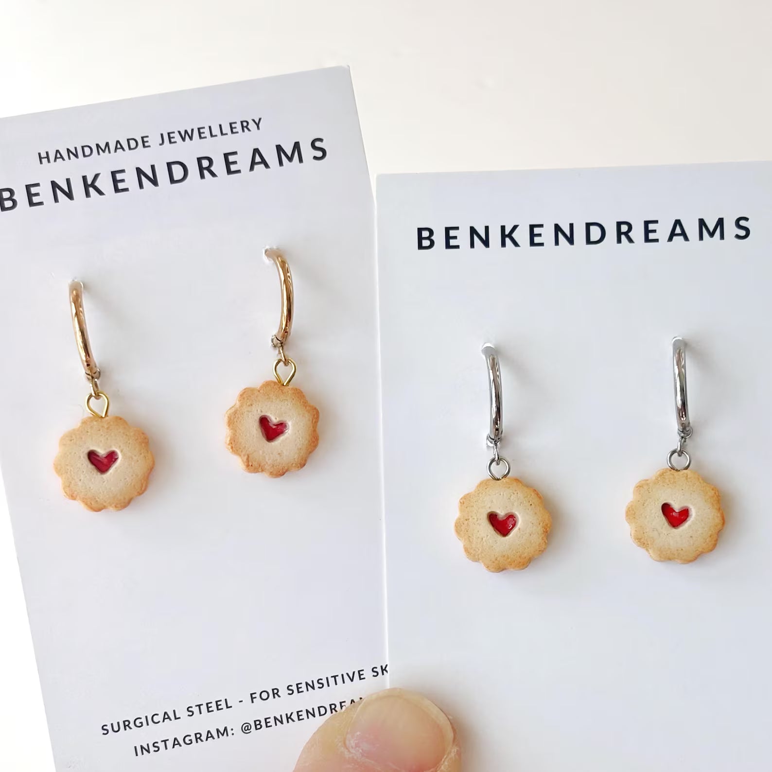 Jammy Heart Biscuit Earrings