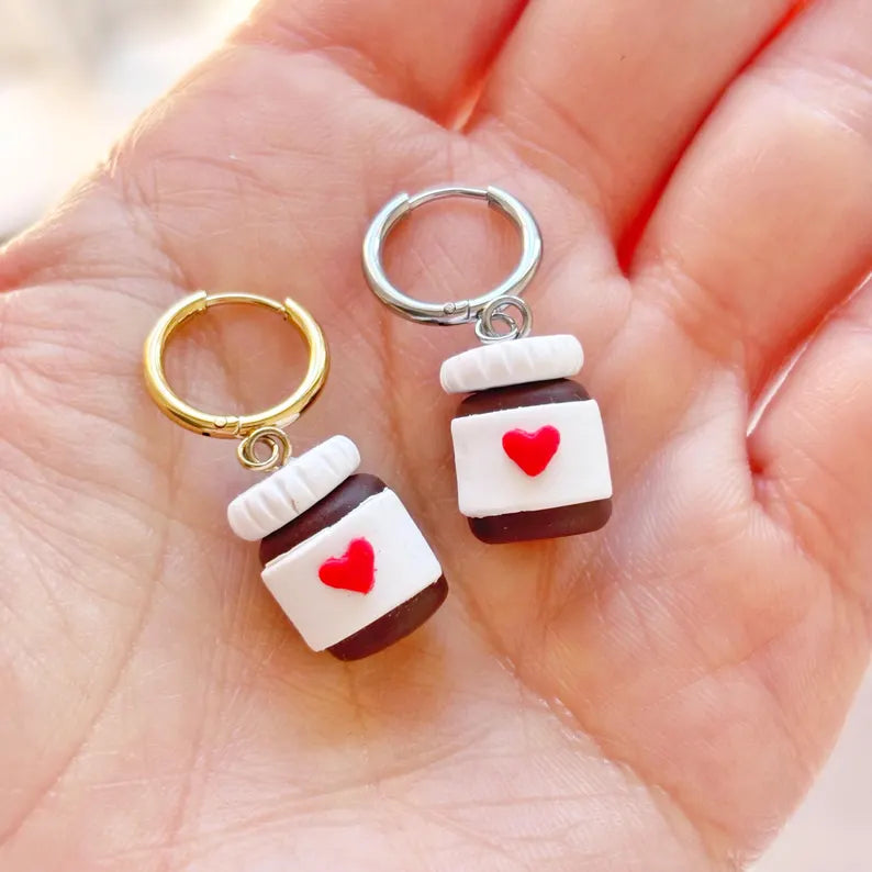 Hazelnut Chocolate Jar Earrings